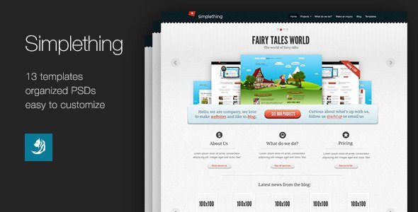 Simplething - a clean PSD template Creative