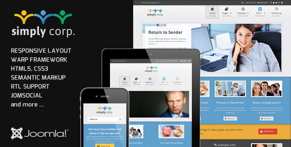 Simply - Responsive Corporate Joomla JomSocial Template Corporate