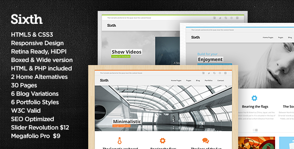 Sixth - Responsive Multipurpose HTML Template Corporate