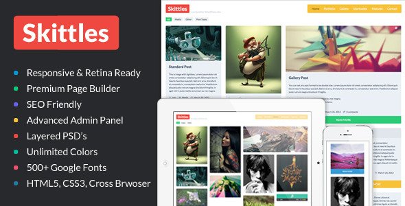 Skittles Multi-Purpose Portfolio WordPress Theme Creative