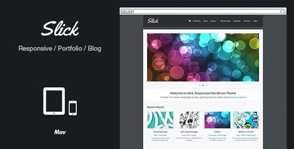 Slick Responsive Portfolio WordPress Theme Creative