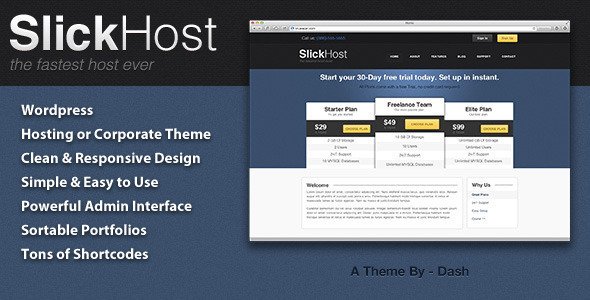 SlickHost - Hosting & Corporate Wordpress Theme Technology