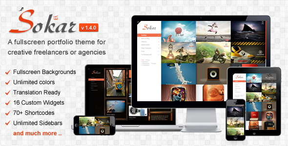 Sokar - Responsive Fullscreen Portfolio WP Theme WordPress