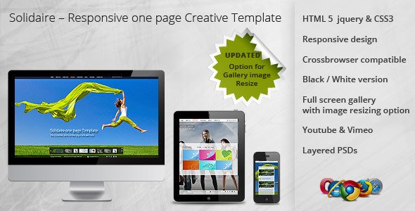Solidaire – Responsive one page Creative Template Creative