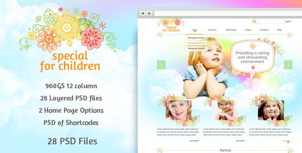 Special for Children and Baby - PSD Template Retail