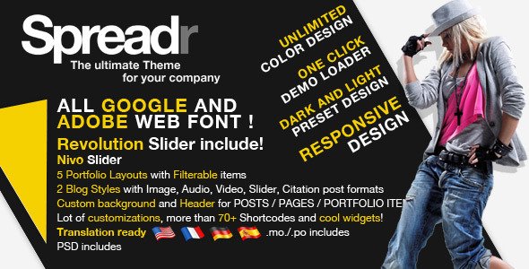 Spreadr - A Multipurpose Responsive WP Theme WordPress Corporate