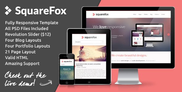 Squarefox - Unique Multipurpose Responsive Website Template