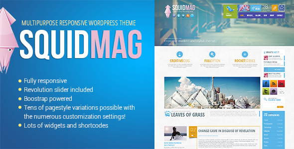 SquidMag - Responsive Multi-Purpose Theme WordPress Creative
