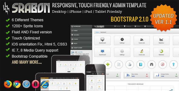 Srabon - Responsive, Touch Friendly Admin Template AdminTemplates