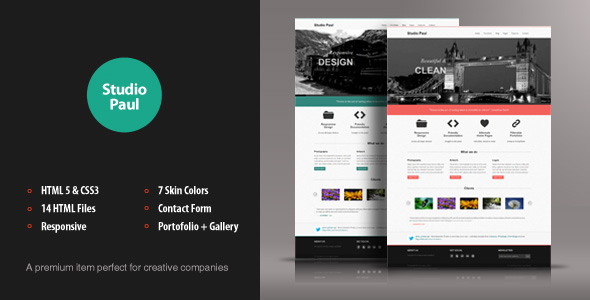 Studio Paul Responsive HTML Theme Template Creative