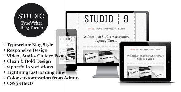 Studio 9 - a Creative Agency Portfolio Wordpress Theme Creative