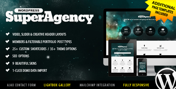 Super Agency - Responsive WordPress Single Page Creative