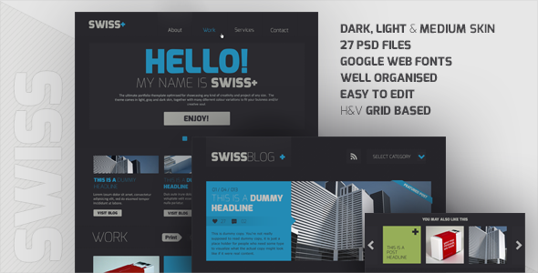Swiss – Responsive Portfolio PSD Theme Creative