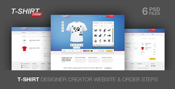 T Shirt Designer Creator and Shop Module PSD Retail