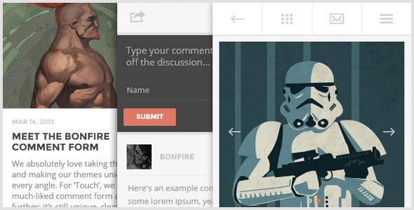 TOUCH - A lighter-than-air WP theme, by Bonfire. WordPress