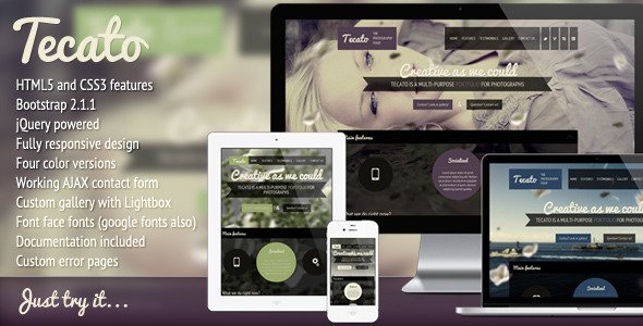 Tecato - Creative HTML5 one page portfolio Template Creative