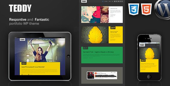 Teddy-Responsive Blog Magazine Portfolio WP Theme WordPress