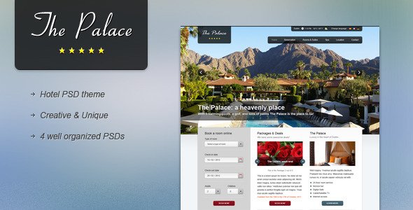 The Palace - Hotel PSD Theme Retail PSDTemplates
