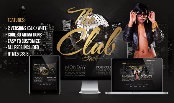 The Club 3D HTML Template Entertainment