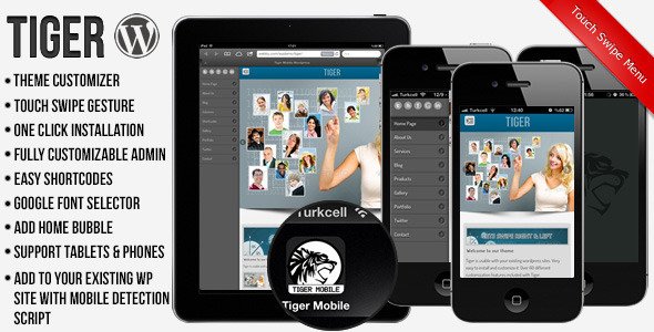 Tiger Mobile Template WordPress Version Mobile