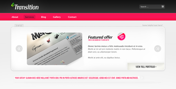 Transition portfolio/product gallery theme Creative PSDTemplates