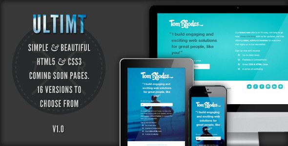 Ultimt - Responsive Coming Soon Page Template Specialty Page