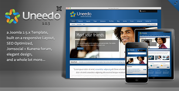 Uneedo - Responsive JomSocial Ready Joomla Template