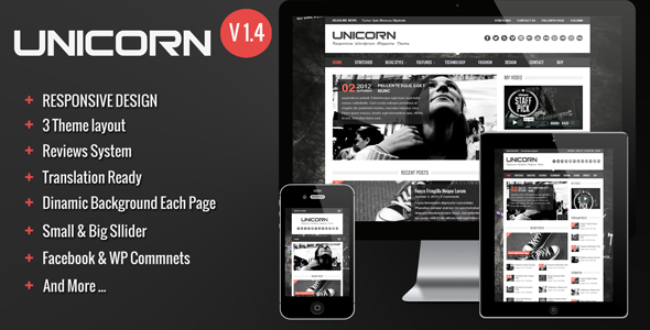 Unicorn - Clean and Responsive Magazine Theme WordPress Blog/Magazine