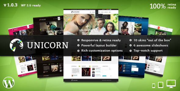 Unicorn — Multipurpose Retina Ready WP Theme WordPress Corporate