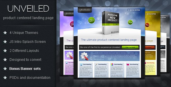 Unveiled - Ultimate Product Focused Landing Page