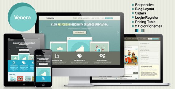Venera - Responsive HTML Template - Retro colors Corporate