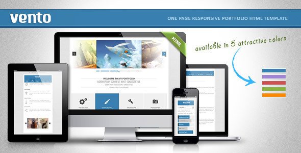 Vento - one page responsive html Template Creative
