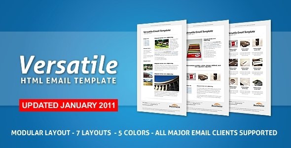 Versatile Email Template - 7 layouts + 5 colors