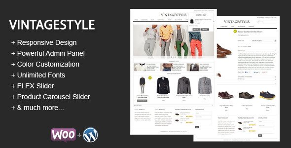VintageStyle - Responsive E-commerce Theme WordPress eCommerce