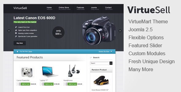 VirtueSell Joomla VirtueMart Template Retail