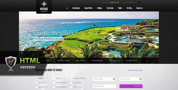 Voyage - Travel Agency HTML Theme Template Retail
