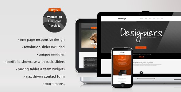 WeDesign - One Page Responsive Portfolio Template Creative