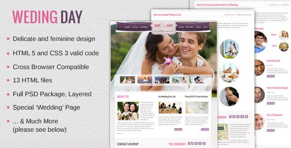 Wedding Day - HTML/CSS Template Creative