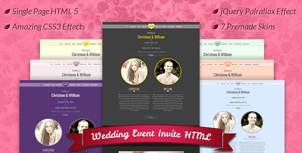 Wedding Event Invite HTML5 Template Entertainment