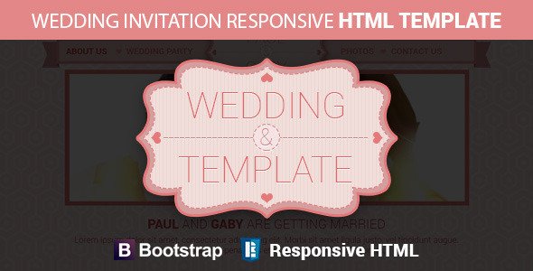 Wedding Invitation Responsive HTML Template Entertainment