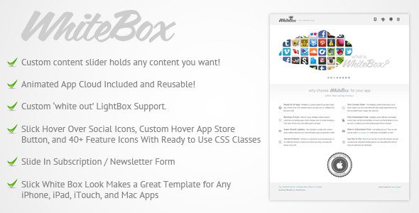 WhiteBox App Landing Page Template LandingPages Landing Page