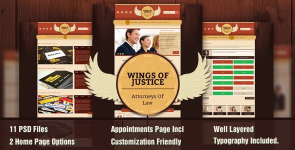 Wings of Justice - A Law / Attorney Theme PSD Creative