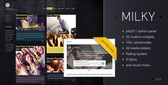 WordPress Milky Music/Business/Portfolio Theme WordPress
