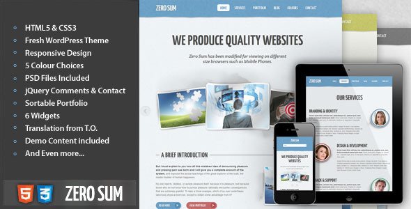 Zero Sum - Responsive WordPress Theme Creative