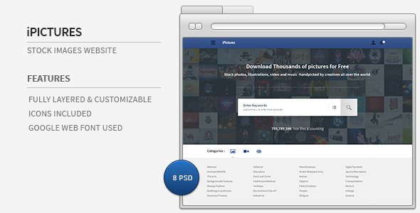 iPictures - Stock Images Website PSD Retail