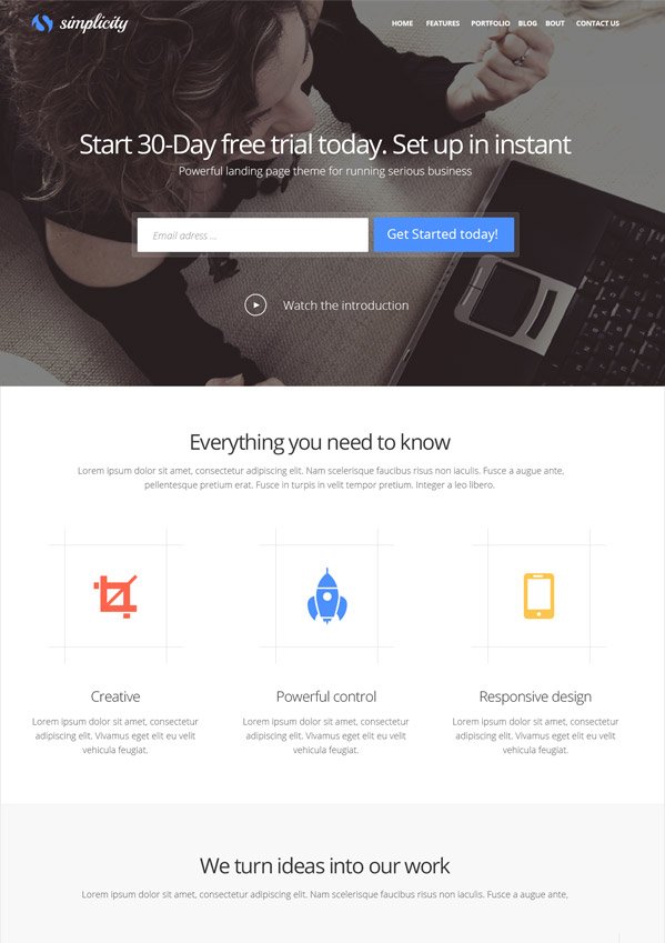 Simplicity Responsive premium Joomla template for business start-up