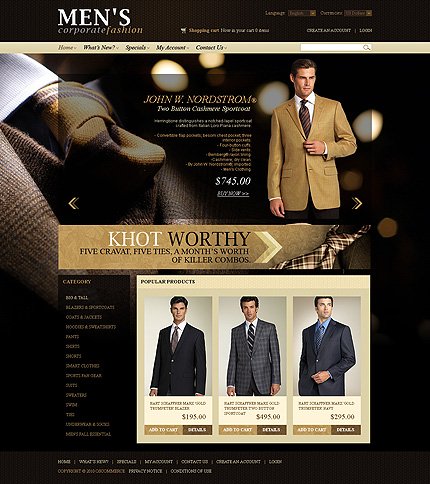 Black Apparel osCommerce Template by Mercury osCommerce  TMT