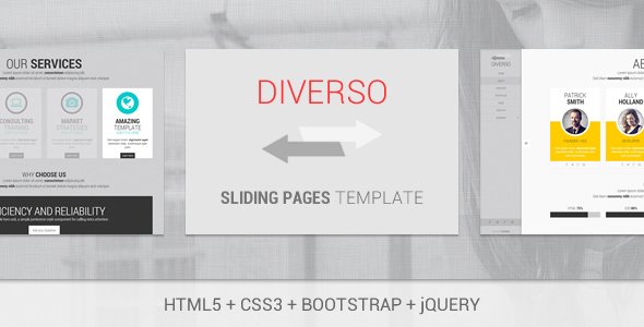 Diverso - Bootstrap Responsive Sliding Pages