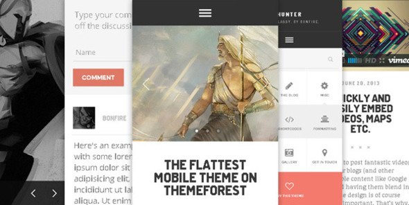 HUNTER - A flat & classy WP theme, by Bonfire.