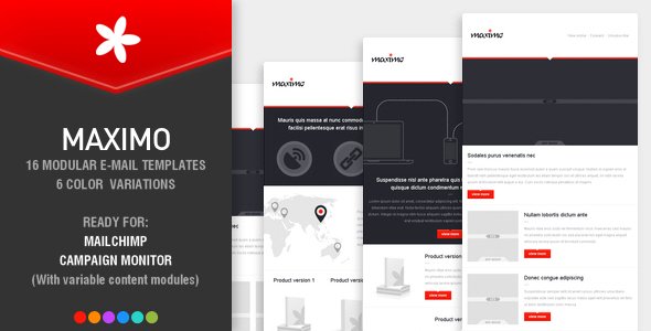 MAXIMO - 16 modular e-mail templates